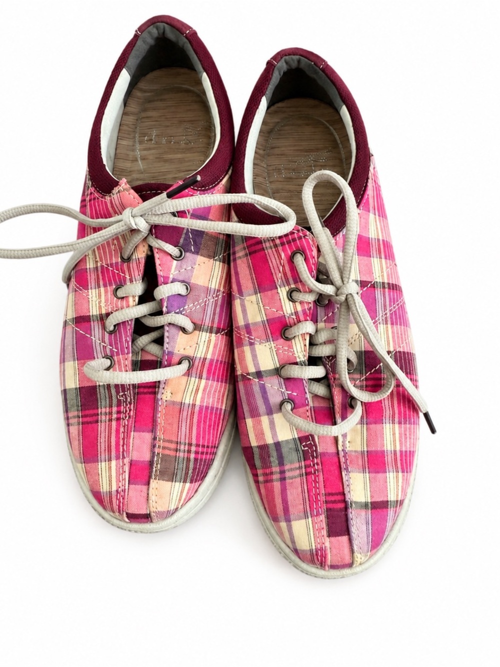 Dansko Pink Plaid Lace-Up Sneakers